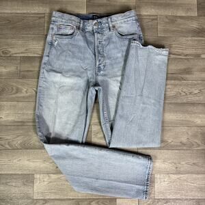 GAP Denim Button Fly High Rise Cheeky Straight Jeans Light Wash sz 10/30 Tall